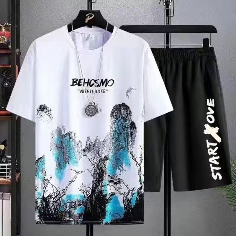 Short-sleeved shorts suit men's